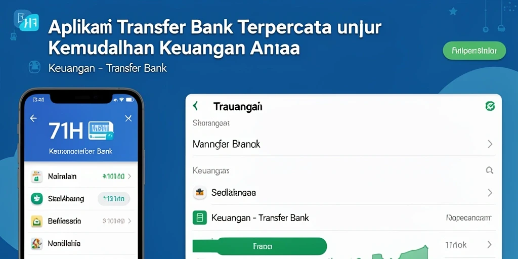 Tampilan antarmuka aplikasi 71H untuk transfer bank dengan fungsi mudah.