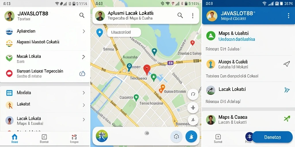 Antarmuka utama aplikasi JAVASLOT88 menampilkan fungsi lacak lokasi yang akurat.