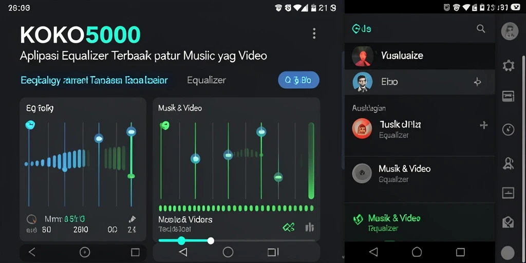 Antarmuka KOKO5000 dengan fungsi Equalizer yang menarik.