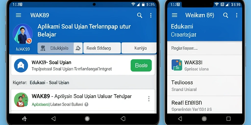 Tampilan antarmuka aplikasi WAK89 yang intuitif dan fungsional untuk soal ujian.