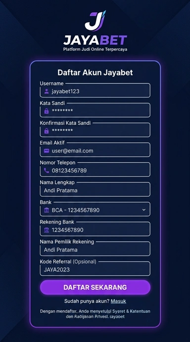 Panduan Registrasi Akun Baru di Jayabet untuk Android